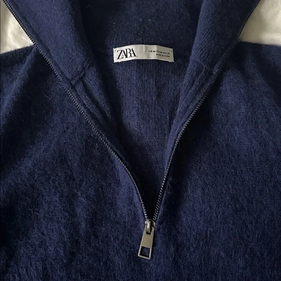 Zara Navy Blue Cowl Neck Sweater - Picture 2 of 2